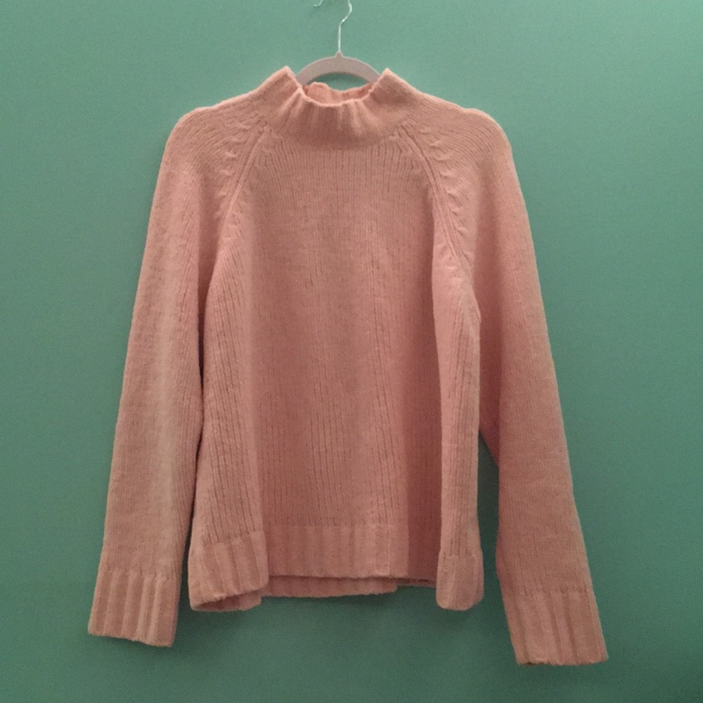 Orvis Light Pink Turtleneck Chenille Sweater